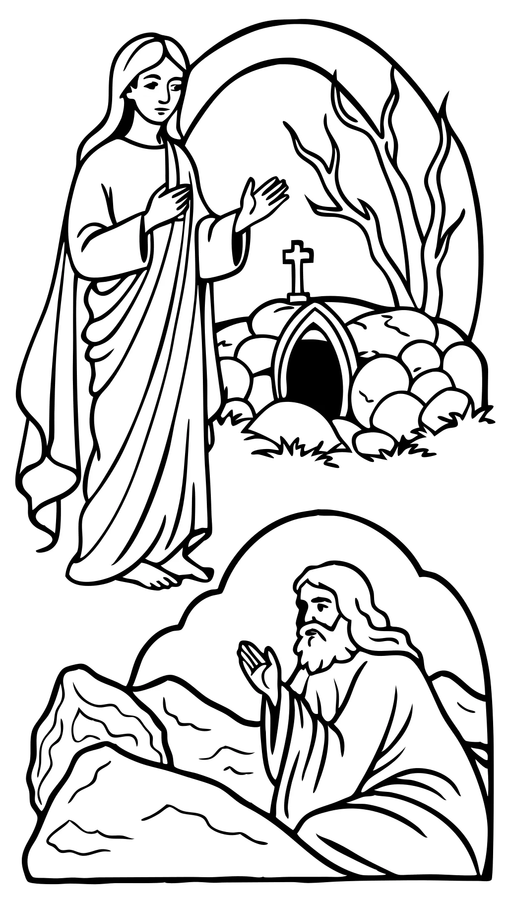 coloriages pour la résurrection de Jésus